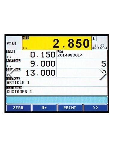 Transpallet pesatore TPWTS - schermata touch screen