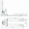 Disegno tecnico dimensioni Transpallet Pesatore TPR 