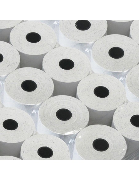 30 rotoli di carta termica da 80m, larghezza 80mm. Foro 12mm. Diametro esterno 77mm.