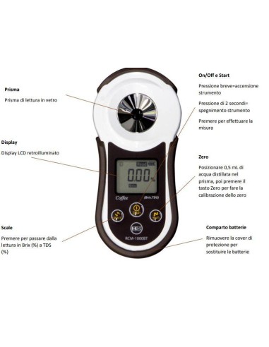 Dettagli rifrattometro TDS Caffè