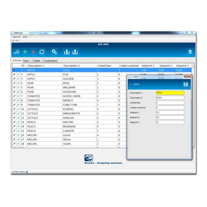 Programma per gestione database PC / BILANCIA