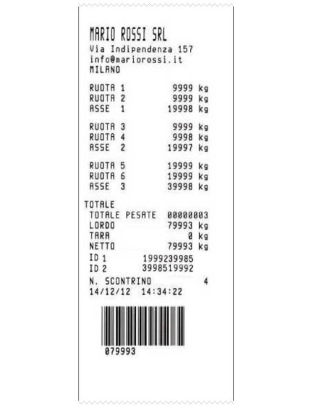Esempio di scontrino pesa assi