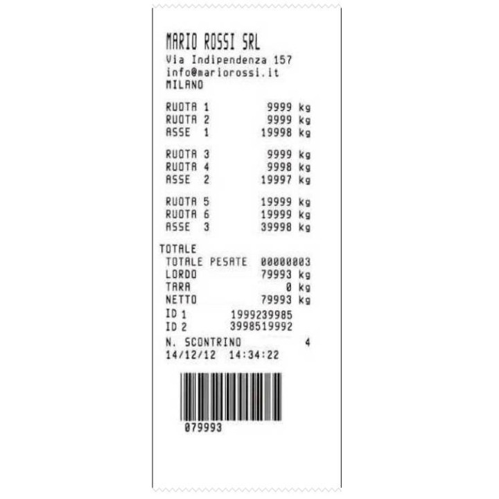 Esempio di scontrino pesa assi
