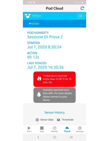 WEB APP data logger Verigo 3