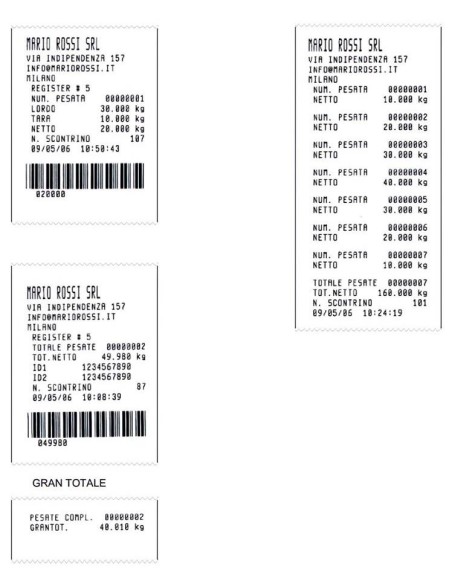 Esempio stampe bilancia PBP