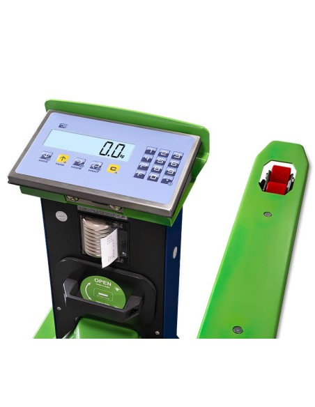 Transpallet elettrico con pesa dettaglio stampante