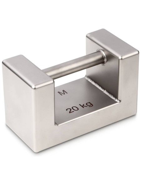 Peso campione rettangolare M1 con maniglia 20 kg acciaio inox