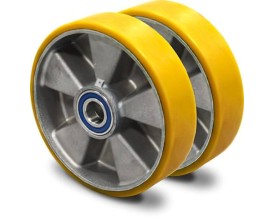 Coppia di ruote guida in Vulkollan antimacchia per timone.