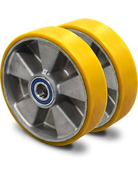 Coppia di ruote guida in Vulkollan antimacchia per timone.