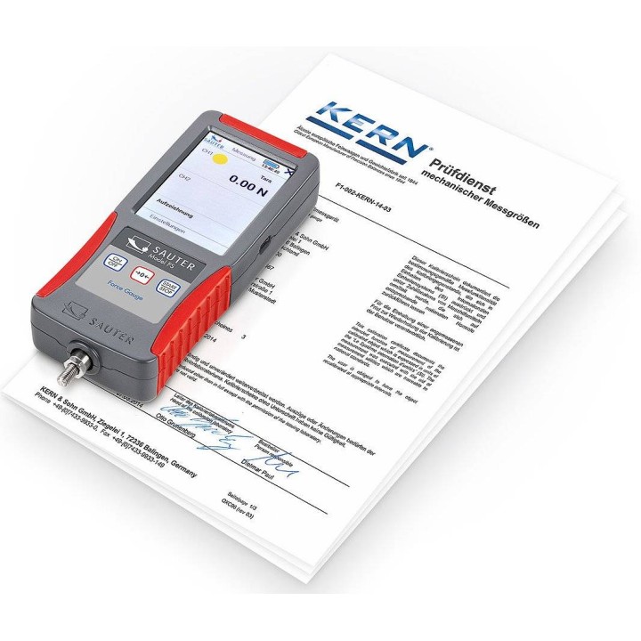 Certificato di taratura ISO per TRAZIONE  su dinamometri fino a 500 newton