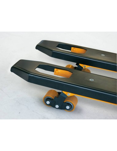 Transpallet pesatore Kern VHB dettaglio forche / ruote