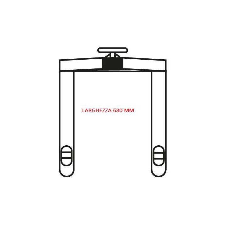 Larghezza forche maggiorata da 680 mm