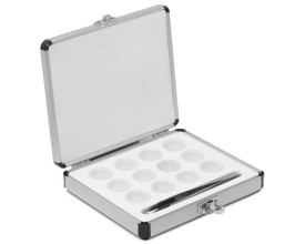 Custodia in alluminio per set di pesi 1mg-500mg