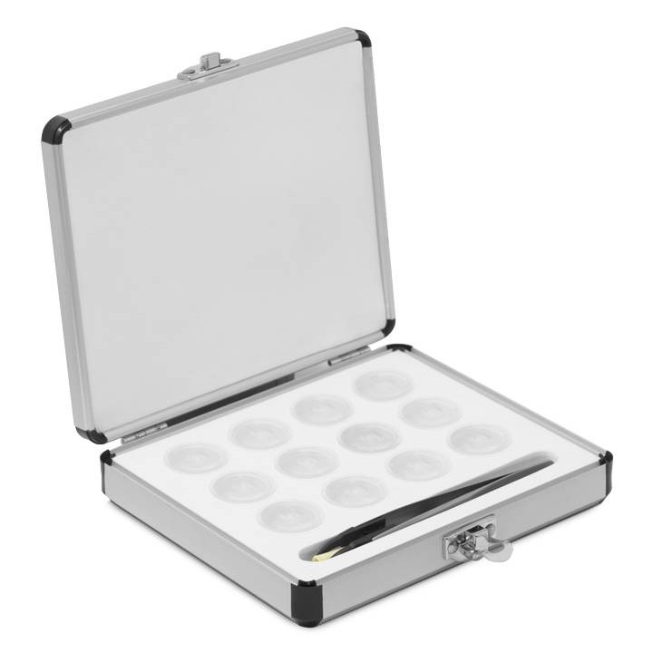 Custodia in alluminio per set di pesi 1mg-500mg