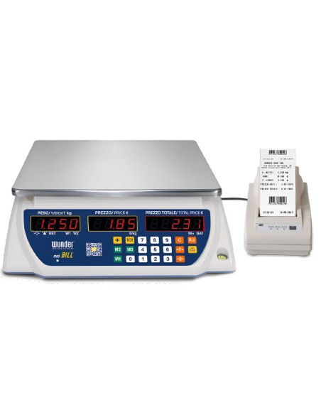 Bilancia omologata BILL M+ peso-prezzo importo con stampante