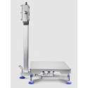 Piattaforma di pesatura inox AISI 316 HACCP IP69K configurata con colonna e display vista laterale