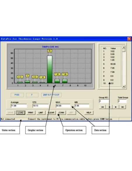 ATU-04 Software di trasmissione dati, cavo di interfaccia per Spessimetri 